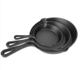 3Pcs Pre-Seasoned Cast Iron Skillet Set 6/8/10in Non-Stick Oven Safe Cookware Heat-Resistant Frying Pan