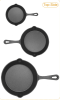 3Pcs Pre-Seasoned Cast Iron Skillet Set 6/8/10in Non-Stick Oven Safe Cookware Heat-Resistant Frying Pan